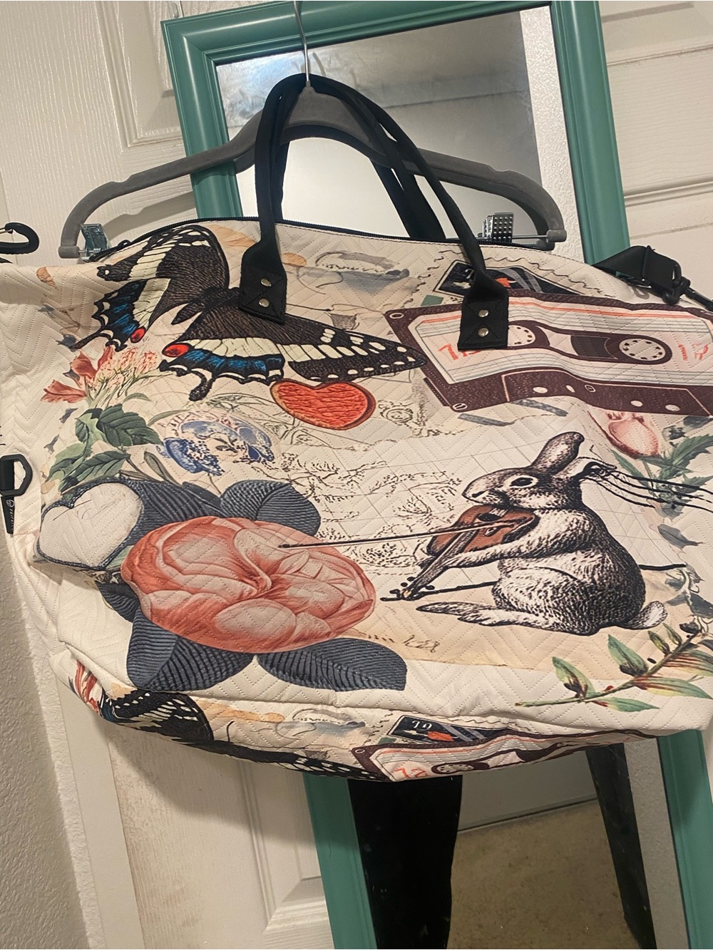 Butterfly rabbit travel bag with cosmetic bag